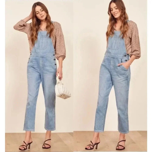 REFORMATION Smith Overalls In Boracay Size 12 - Picture 1 of 10